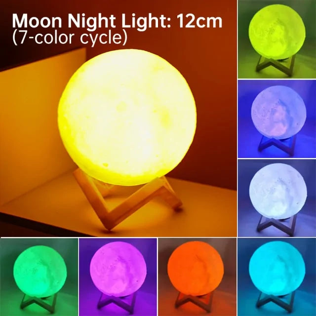LED Moon Lamp for Soft Ambient Lighting and Decor
