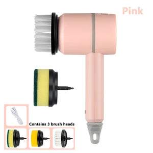 Electric Cleaning Brush with 3 Heads for Multi Surface Use