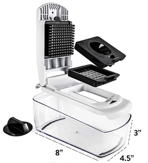 Fullstar Vegetable Cutter – Manual Chopper with Interchangeable Blades & Storage Bin