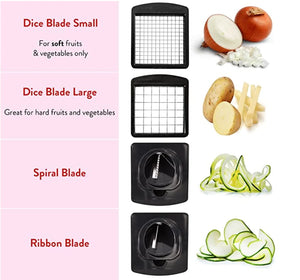 Fullstar Veggie Chopper – 4-Blade Set with Built-In Storage Container