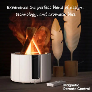 Relaxing Flame Aroma Diffuser – LED Firelight Effect & Essential Oil Mist