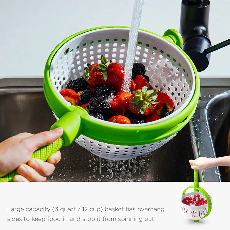 Salad Spinner and Colander Set – Durable Scratch-Resistant Nylon Bowl for Easy Food Prep