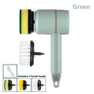 Electric Cleaning Brush with 3 Heads for Multi Surface Use
