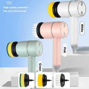Electric Cleaning Brush with 3 Heads for Multi Surface Use